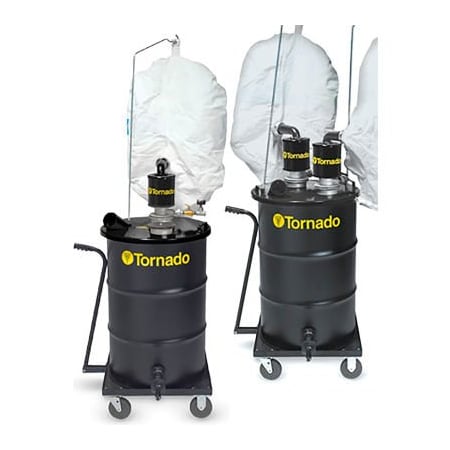 Powr-Flite Tornado Single Air Jumbo Series Wet/Dry Industrial Vacuum, Black 95955